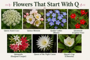 Flowers That Start With q, a preview graphic linking to the previous guide in the A-Z flower series