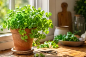How to grow cilantro at home in a sunny kitchen windowsill pot