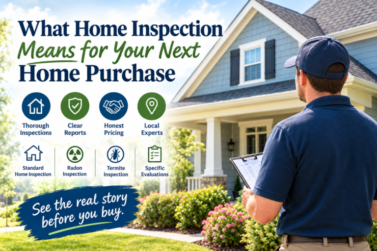 Home inspector examining a suburban house before a North Carolina home purchase.