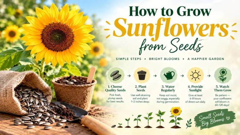 Five-step guide on growing sunflowers from seeds, from choosing seeds to watching blooms grow