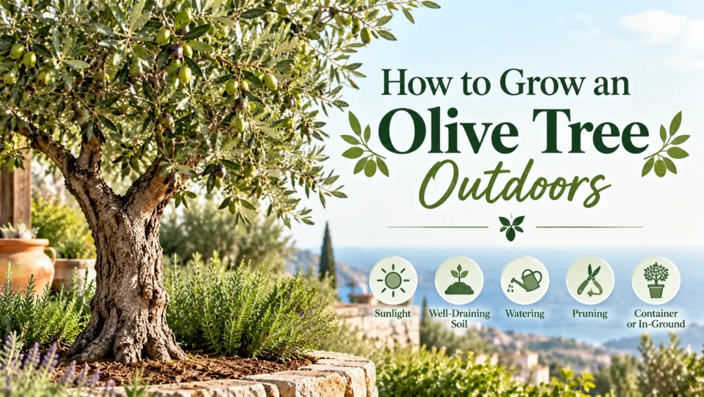 How to grow an olive tree outdoors with sunlight, drainage, watering and pruning tips